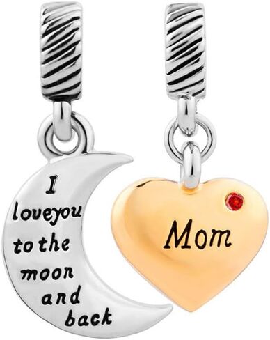 أنا أحبك إلى القمر والعودة الاصطناعية كريستال أمي القلب سحر الخرز المتدلي للأساور in Kuwait