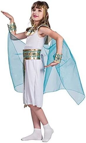زي ميجارتيكو للهالوين للفتيات الملكة المصرية كليوباترا مع غطاء للرأس للأطفال in Kuwait