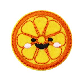 Orange Embroidered Iron On Patch