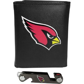 Siskiyou Sports NFL Arizona Cardinals Leather Tri-fold Wallet & Key Organizer, One Size, Black