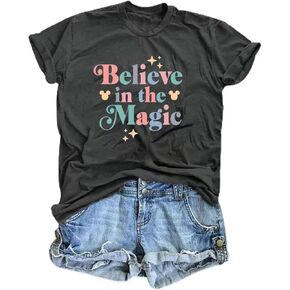Magical Shirt for Women Magic Kingdom Tshirt Family Vacation Tee Summer Casual Tops
