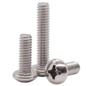 M6-1.0 x 30mm Stainless Steel Pan Head Machine Screws, Round Head Phillips Drive Machine Screws, 304 Stainless Steel 18-8, Full Thread, Coarse Thread UNC, 30 PCS