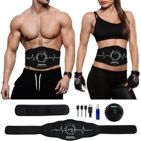 ABS Stimulator, Ab Stimulator Muscle Toner, Ab Machine, Effective Abdominal Toning Belt, Home Fitness Workout Equipment for Abdomen Black