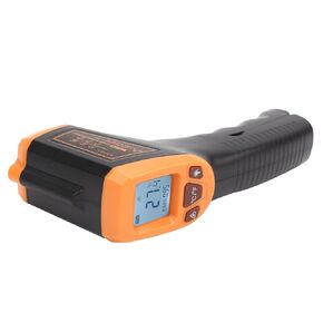 Industrial Thermometer, Infrared Thermometer Gun Portable with LCD Display Handheld Thermometer Non-Contact -58F to 1112F,for Air Industrial NOT for Humans(Orange)