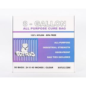 Turkey Bags large multipurpose | RVTUS| 50 PACK| 8 GALLON| 24X40 INCHES| 100% NYLON| BPA FREE