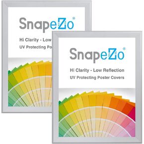 SnapeZo 2-Pack 36x48 Inches Silver Poster Frames, Front-Loading Snap Frame, 1.7" Aluminum Profile, Wall Mounted