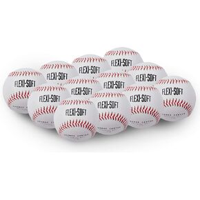 PowerNet Corbin Carroll Flexi Soft Baseballs 12 Pack | Cushioned Core Safety Ball | Reduced Impact | Perfect for Batting Practice and Training Young Players