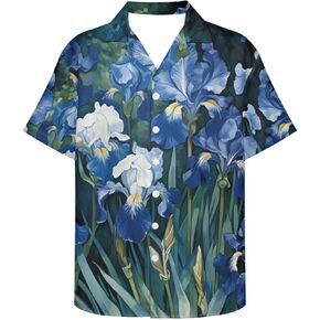 GLUDEAR Men's Japanese The Great Wave Off Kanagawa Katsushika Hokusai Art 3D Print Casual Button Down Shirt in Kuwait