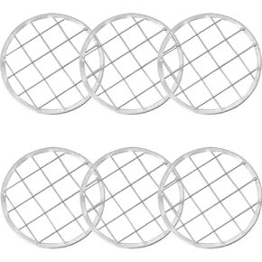 6pcs Mason Jar Frog Lid Insert for Fixing Flower Arrangement Plants Fixation Home Office Vase Decoration Accessories, Silver