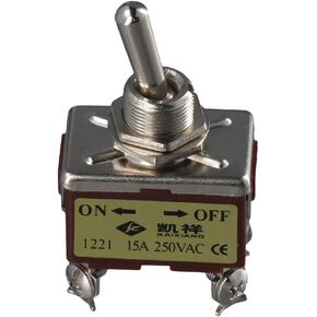 FEIYING Momentary Miniature Toggle Switch, 4Pin 2 Position DPST Mini Miniature Toggle Switch ON/Off Switch for Car Dash Dashboard 15A 250VAC in Kuwait