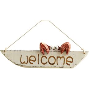 Crab Welcome Sign Vintage Hanging Decor Door Hanging Home Decor Creative Wall Decoration Front Door Decor Hanging Outdoor Wreath Decorative Door