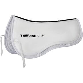 Thinline Ultra Trifecta Cotton Half Saddle Pad (Medium, White)