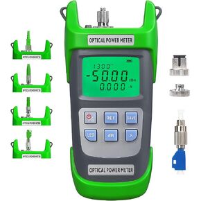 مقياس طاقة الألياف الضوئية A-G510A باللون الأخضر -50~+26 ديسيبل OPM 2 في 1 وظيفة مع إضاءة LED جهاز اختبار الألياف الضوئية مع واجهة SC/FC/ST ومحول FC-LC 10 أطوال موجية in Kuwait