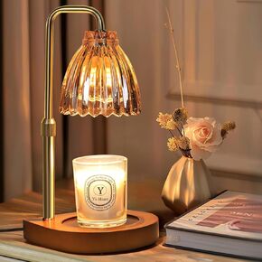Candle Warmer Lamp with Timer Dimmer Adjustable Height for All Size Jar Candles, Electric Candle Wax Warmer for Wax Melts, Candle Lamp Warmer with 2 Bulbs for Birthday Gifts & Bedroom Home Decor