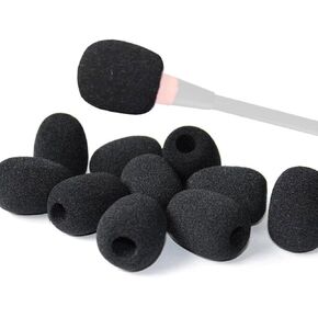 10pcs Black Mini Foam Microphone Windscreens,microphone Cover Foam,headset Microphone Pads,lapel Headset Microphone Windscreens,foam Microphone Covers,high Density Foam for Headset Protection Covers