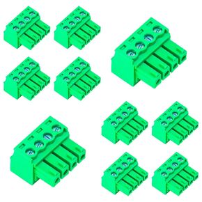 20 PCS 3.81mm Pitch Green Phoenix Type Connector 4 Pin PCB Screw Terminal Block