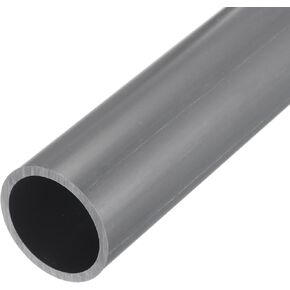 MECCANIXITY PVC Rigid Round Pipe 40.6mm ID 48mm OD 350mm Light Grey High Impact for Water Pipe Crafts Cable Sleeve