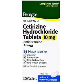 Padagis/Perrigo Cetirizine Hydrochloride 10 mg - 300 Tablets | Zyrtec