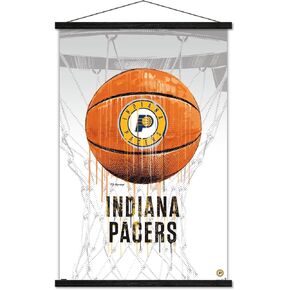 Trends International NBA Indiana Pacers - Drip Basketball 21 Wall Poster, 22.375" x 34", Premium Print and Beechwood Hanger Bundle