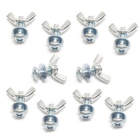 10pcs Screw Bolts with Wing Nut Zinc Plated Carbon Steel Mounting Hardware Fitting Fastenings 1/4"-20 Hand Tighten Wing Nuts, 1/4"-20x3/4" Phillips Head Screw Bolt with Washers