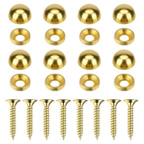 8Pcs Pure Brass Decorative Screws with Caps, Decorative Bolts Upholstery Tacks Self Tapping Screw Gold Fixing Screw Covers for Furniture Cabinet Door Window Painting Mirror Fixing 13mm