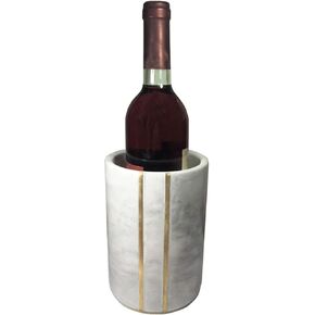 Marble Wine Chiller Bucket，Wine & Champagne Cooler for Parties, Dinner – Keep Wine & Beverages Cold（White）