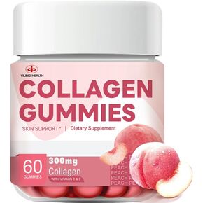 YiLing Suger Free Hydrolyzed Collagen Gummies with Vitamin C, E and Biotin & Vitamin for Women Men Healthy Skin Hair Nails, Beauty Support, Collagen Booster Gummy for Natural Collagen Production