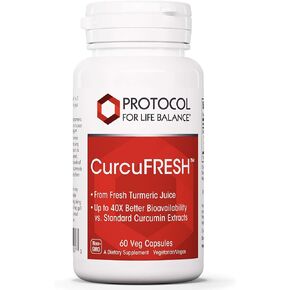 Protocol CurcuFRESH - Turmeric Curcumin 500mg - Standardized Turmeric Root Juice - 60 Veg Caps