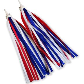 Bicycles Tassel Bike Streamer Scooter Patriotic Blue White Red Handle Tassels Handlebar Decorative Streamers for 4th of July Independence Day Decoration
