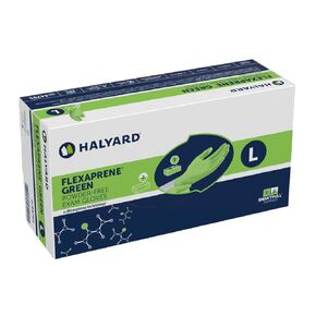 HALYARD FLEXAPRENE Green Exam Gloves, Chloroprene Technology, Non-Sterile, Powder-Free, 3.5 mil, 9.5", Green, Large, 44795 (Box of 200)