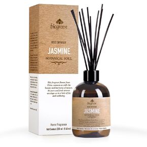 Biogreen | Reed Diffuser | Jasmine | Botanical Soul | Bathroom Decor | Air freshener | 8.45 Ounce |