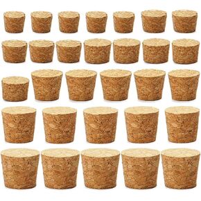 30Pcs Cork Stoppers, Wooden Tapered Cork Plugs, Wooden Tapered Wine Bottle Stoppers Replacement Corks for Wine Beer Bottle Crafts, 6 Sizes