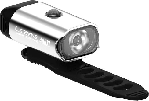 ضوء أمامي للدراجة Lezyne Mini Drive 400XL، 400 لومن، الطريق، الجبل، دراجة الحصى، LED أبيض، قابل لإعادة الشحن عبر USB، فضي in Saudi Arabia