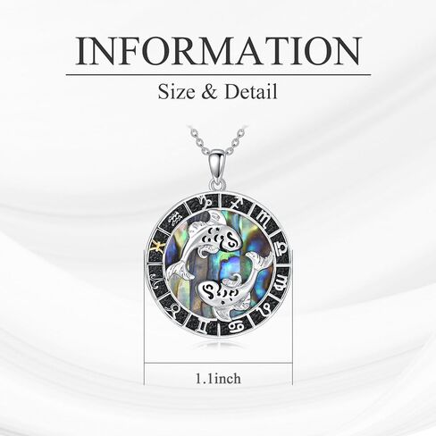 12 Constellation Necklace Zodiac Coin Pendant Necklace Round Abalone Shell 12 Constellation Jewelry Birthday Gift for Women Men in Saudi Arabia