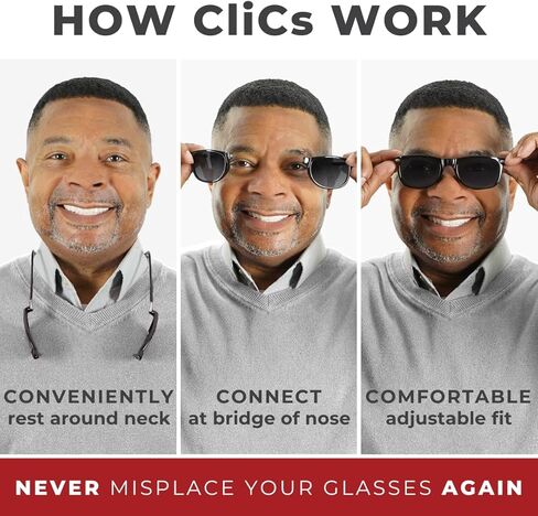 نظارات شمسية كليك مغناطيسية ثنائية البؤرة، عدسات مستقطبة، حماية 100% من الأشعة فوق البنفسجية فئة A وB، هيكل قابل للتعديل، عتيق (S- M) in Kuwait