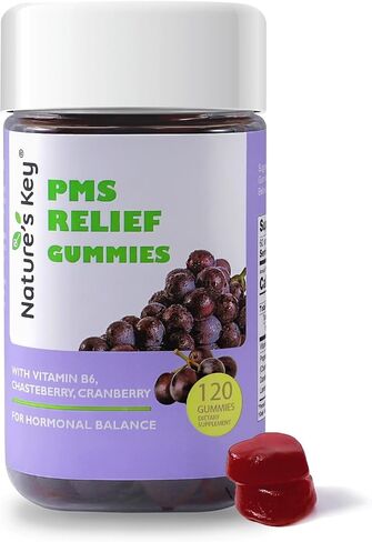 Nature's Key PMS Relief Gummies, Hormone Support for Women-with VB6 Chasteberry, Dong Quai, Dandelion Root Extract (120 Count, Pack of 1) in Kuwait