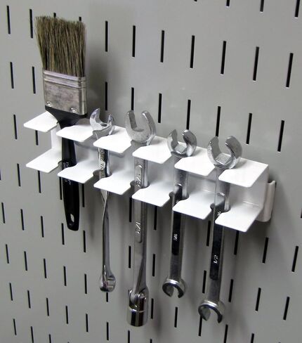 Wall Control Pegboard Slotted Tool Holder Bracket Slotted Metal Pegboard Accessory for Wall Control Pegboard and Slotted Tool Board – White in Saudi Arabia