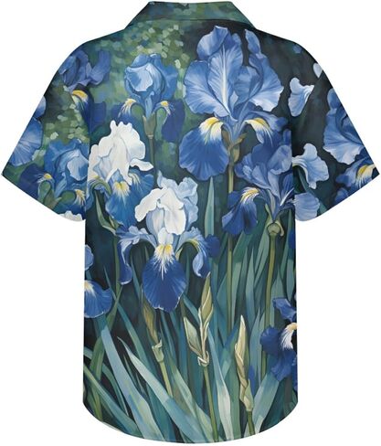 GLUDEAR Men's Japanese The Great Wave Off Kanagawa Katsushika Hokusai Art 3D Print Casual Button Down Shirt in Kuwait