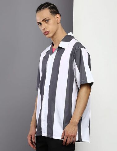 Calvin Klein Men's Stripe Easy Camp Shirt in Saudi Arabia