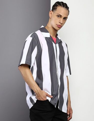 Calvin Klein Men's Stripe Easy Camp Shirt in Saudi Arabia