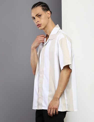 Calvin Klein Men's Stripe Easy Camp Shirt in Saudi Arabia