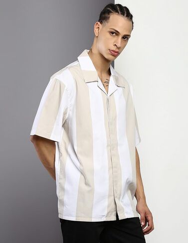 Calvin Klein Men's Stripe Easy Camp Shirt in Saudi Arabia