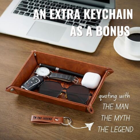 INNObeta Photographer Gift Valet Tray - PU Leather Desktop Organizer for Men with Key and Coin Holder - Perfect Birthday Present for Photographers in Saudi Arabia