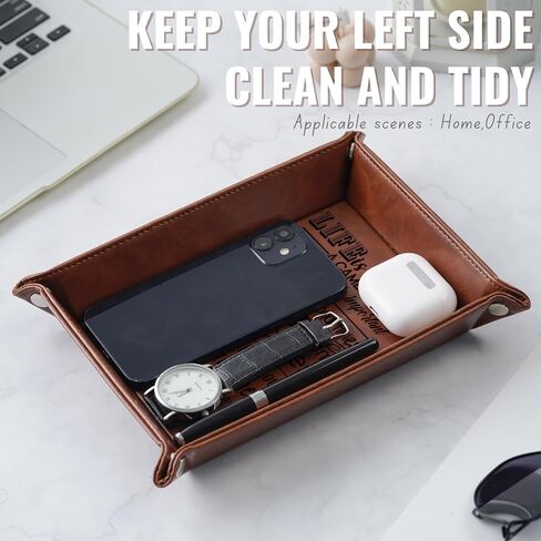INNObeta Photographer Gift Valet Tray - PU Leather Desktop Organizer for Men with Key and Coin Holder - Perfect Birthday Present for Photographers in Saudi Arabia