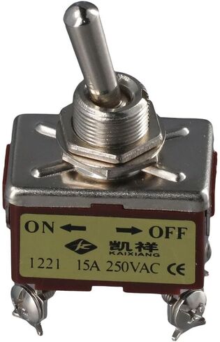 FEIYING Momentary Miniature Toggle Switch, 4Pin 2 Position DPST Mini Miniature Toggle Switch ON/Off Switch for Car Dash Dashboard 15A 250VAC in Kuwait