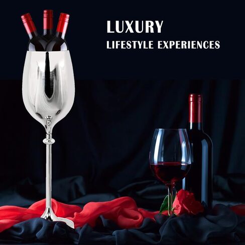 Large Champagne Glass Premium Aluminum Free Standing Nickel Plated Wine Chiller | Wine Coolers & Cellar With Ice Bucket | Kitchen & Bar Wares | Nagina International in Saudi Arabia