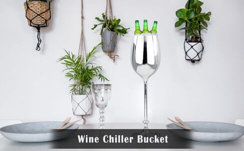 Large Champagne Glass Premium Aluminum Free Standing Nickel Plated Wine Chiller | Wine Coolers & Cellar With Ice Bucket | Kitchen & Bar Wares | Nagina International in Saudi Arabia