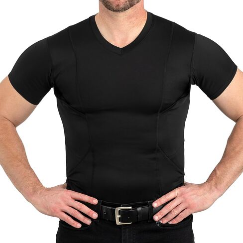CCW Tactical Concealed Carry Holster Shirt | Quick Access Open Pocket with Large Storage | Mens V-Neck in Kuwait