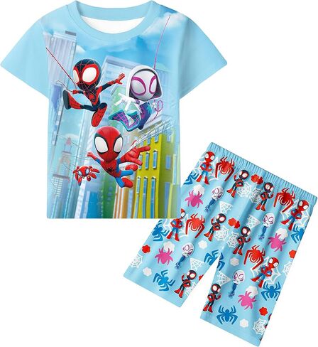 Boys Girls Shorts Set Toddler Costume Clothes Set Kids Casual Outfit Home Wear 3-7 Years in Kuwait