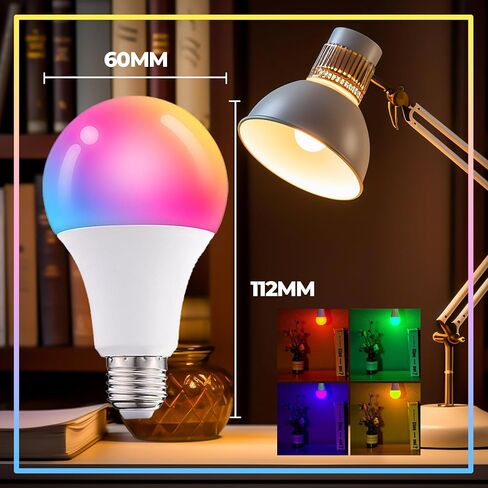 Dimmable E26 Warm LED Light Bulb, 6W RGBW Color 500LM with 16 Color Changing Modes for Christmas, Party etc with Remote Control 2 Pack in Saudi Arabia